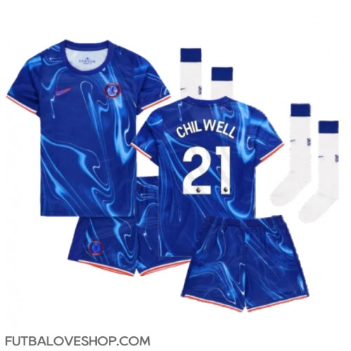 Dres Chelsea Ben Chilwell #21 Domáci pre deti 2024-25 Krátky Rukáv (+ trenírky)